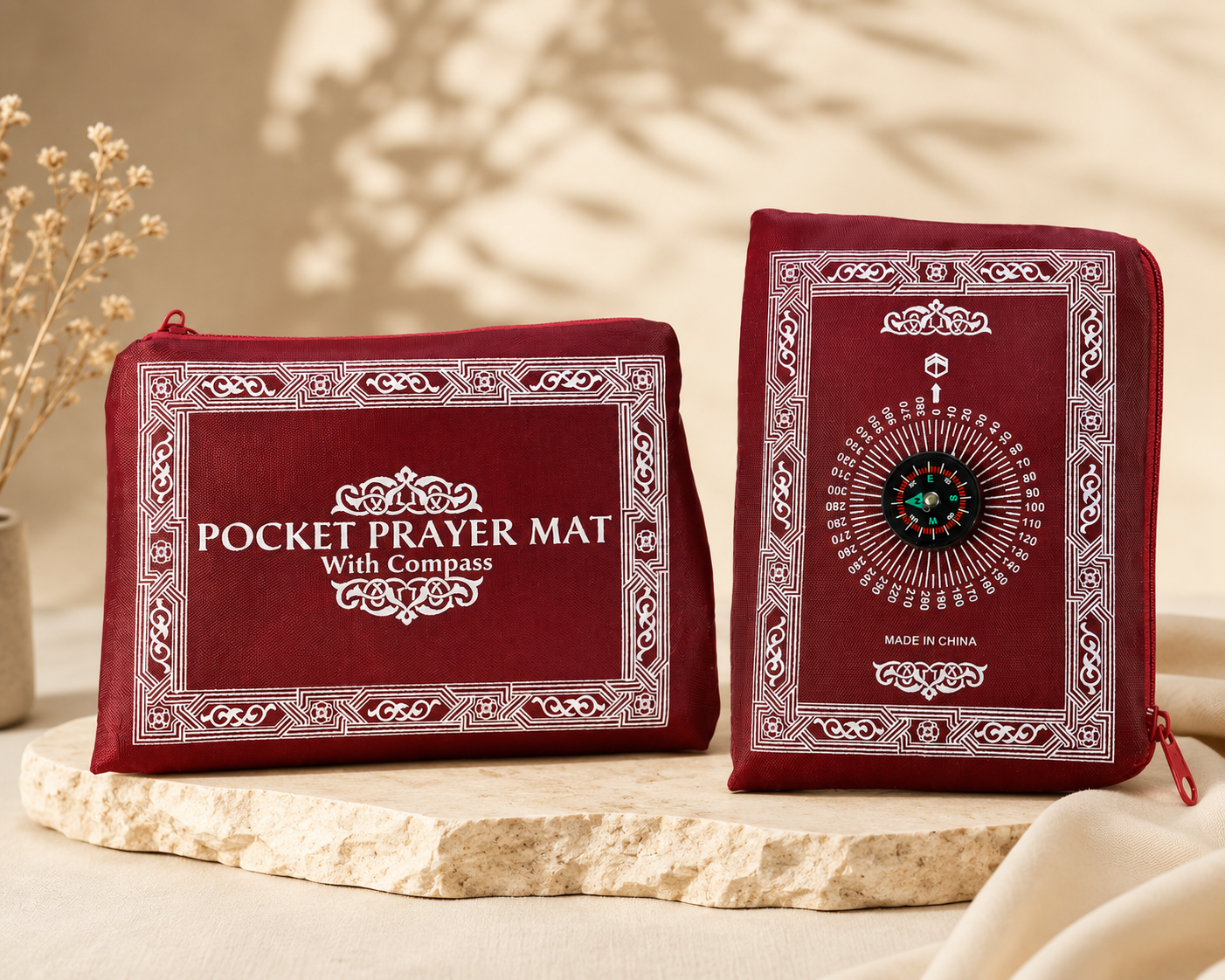 Tapis de Prière de Voyage avec Boussole
