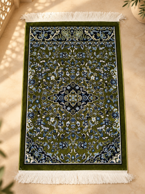 Tapis de prière Médine motif Rawda en polyester 72x113 cm